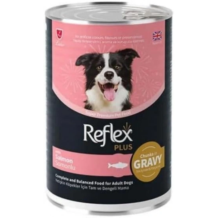Reflex Plus Sos İçinde Parça Etli Somonlu Yetişkin Köpek Konservesi 400gr