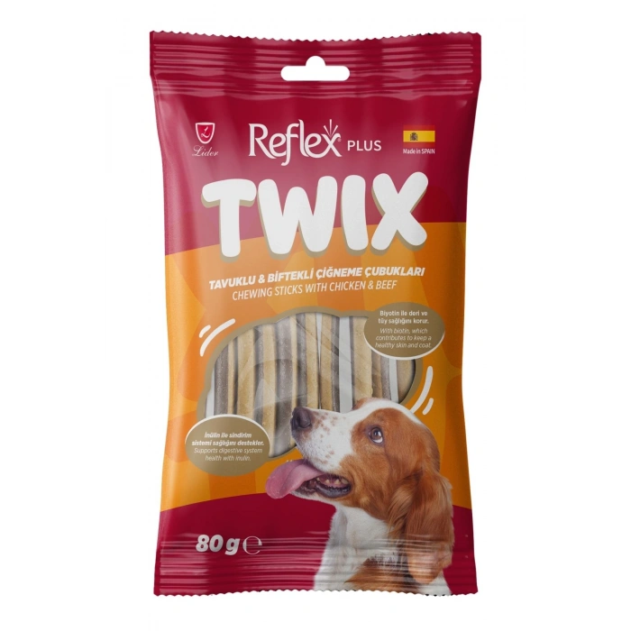 Reflex Plus Twix Chewing Sticks Tavuklu ve Biftekli Çiğneme Çubukları 80gr