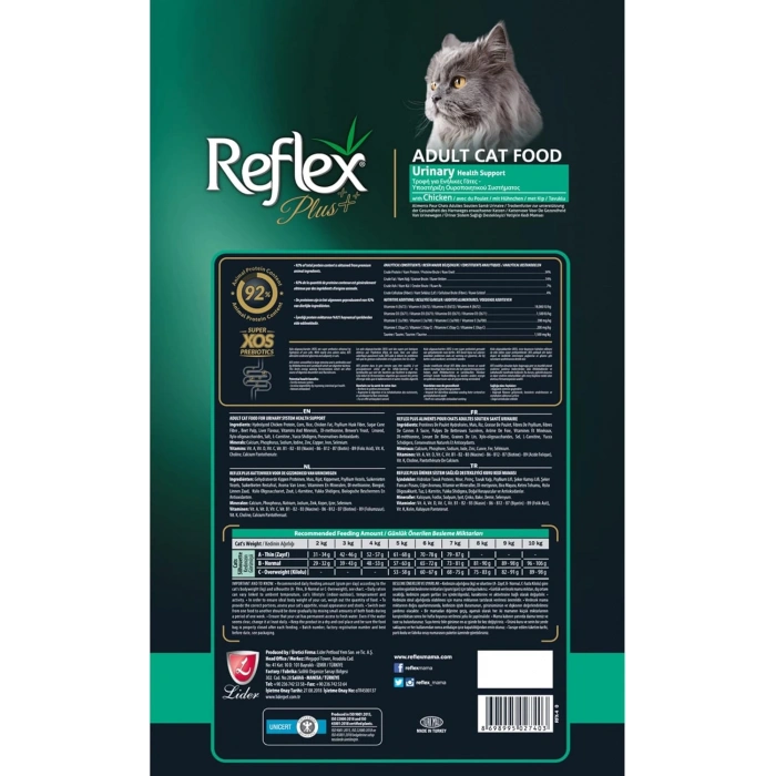 Reflex Plus Urinary Tavuklu Yetişkin Kedi Maması 1,5kg