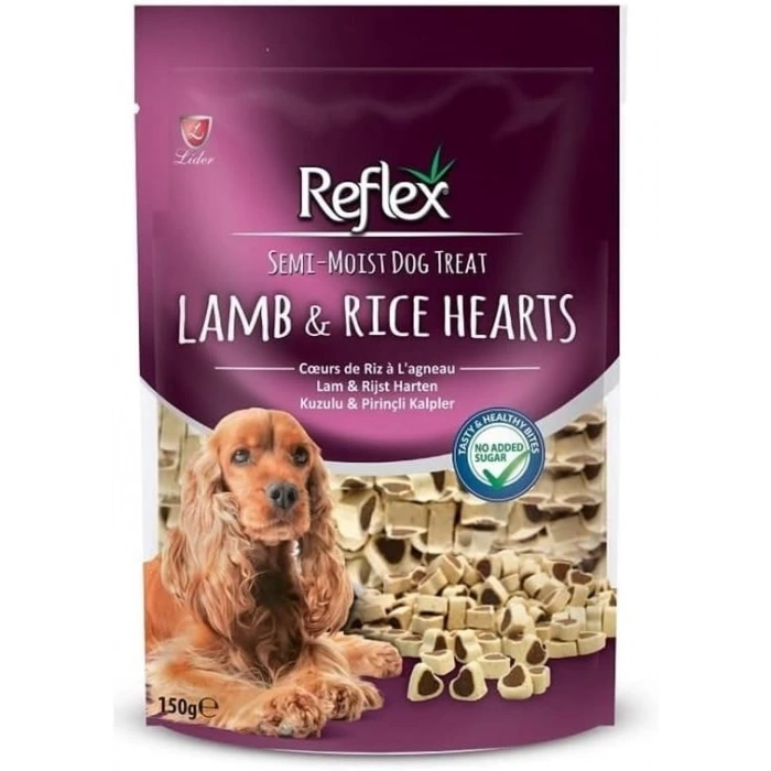 Reflex Semi-Moist Köpek Ödülü Kuzu&Prinç Kalpli 150 Gr