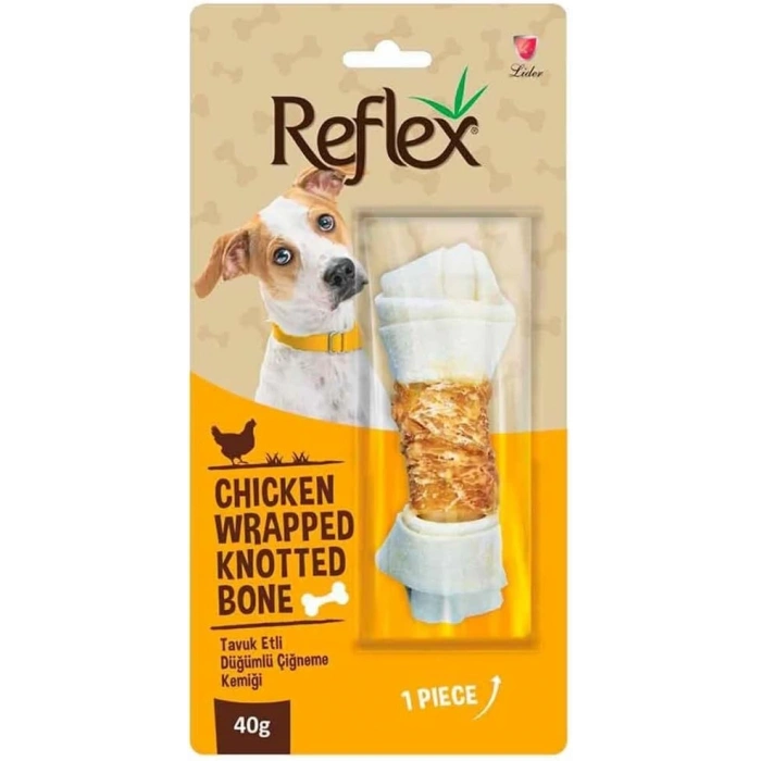 Reflex Tavuk Eti Sargılı Düğümlü Köpek Çiğneme Kemiği 40gr