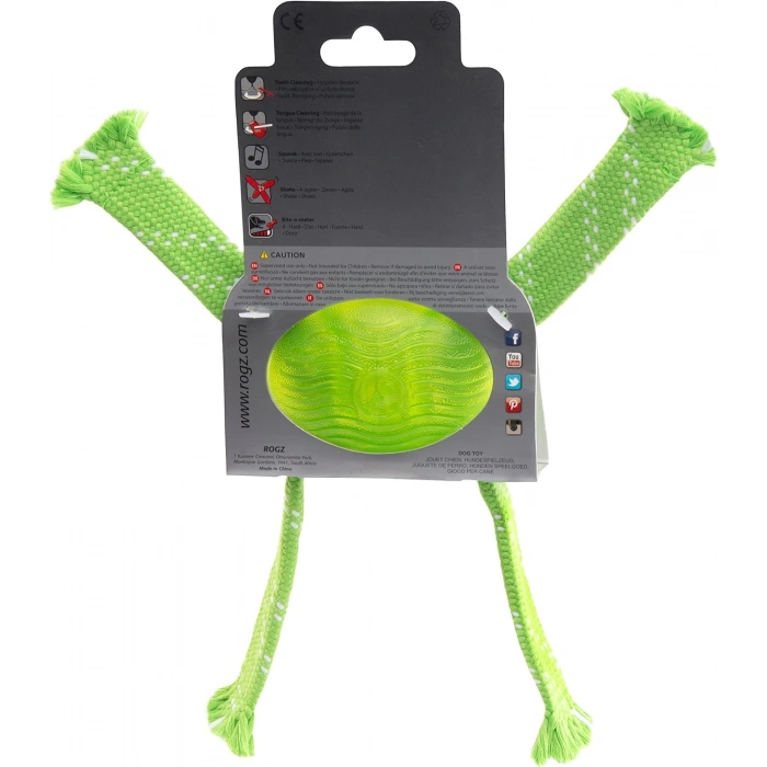 Rogz Flossy Grinz Oral Care Dog Toy Medium Lime
