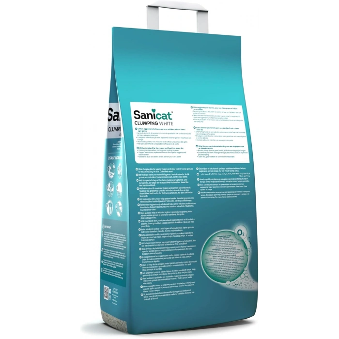 Sanicat Clumping White Kokusuz Hızlı Topaklanan Beyaz Kedi Kumu 10lt