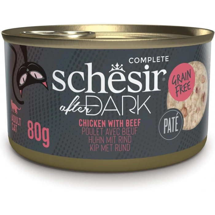 Schesir After Dark Pate Tavuklu ve Sığır Etli Kedi Konservesi 80gr
