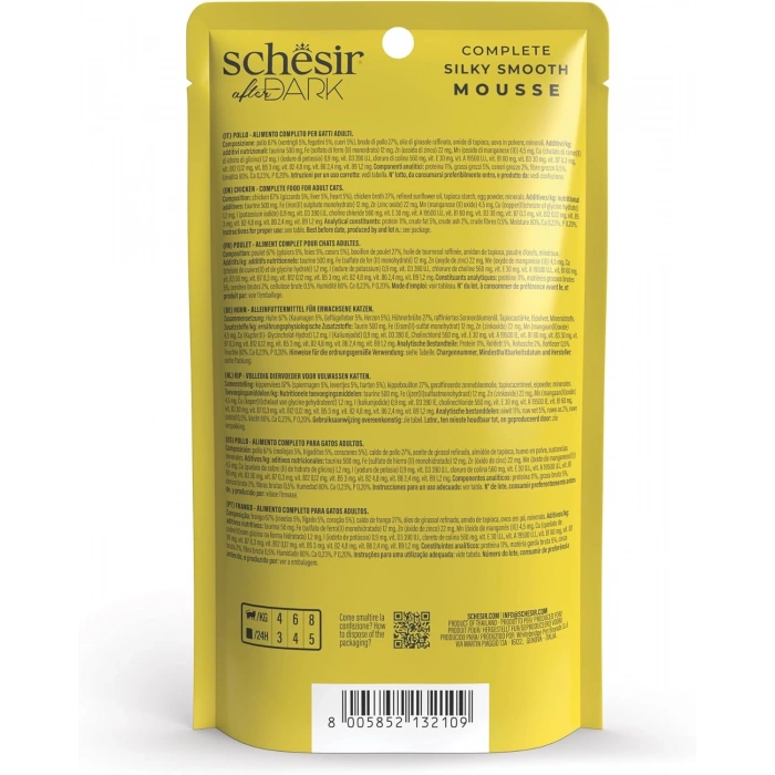 Schesir After Dark Pouch Tavuklu Tahılsız Yetişkin Kedi Konservesi 80gr