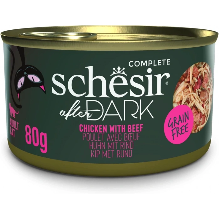 Schesir After Dark Tavuklu ve Sığır Etli Kedi Konservesi 80gr