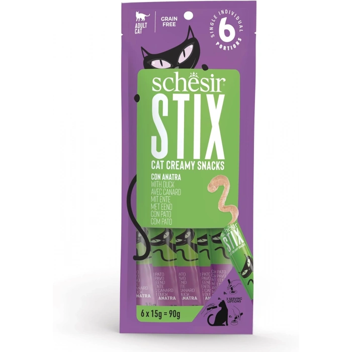 Schesir Cat Stix Ördekli Krema Kedi Ödülü 6x15gr