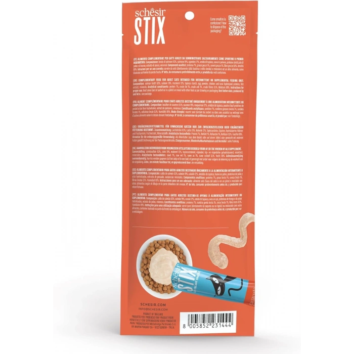 Schesir Cat Stix Somon Balıklı Krema Kedi Ödülü 6x15gr