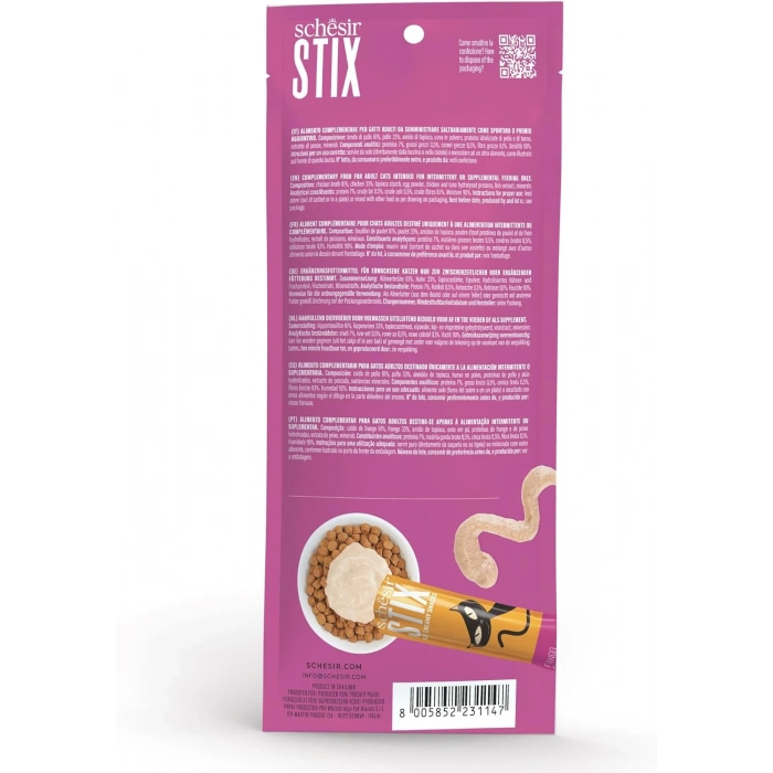 Schesir Cat Stix Tavuklu Krema Kedi Ödülü 6x15gr