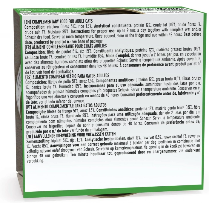 Schesir Pollo Jelly Tavuk Fileto Kedi Konservesi 85gr