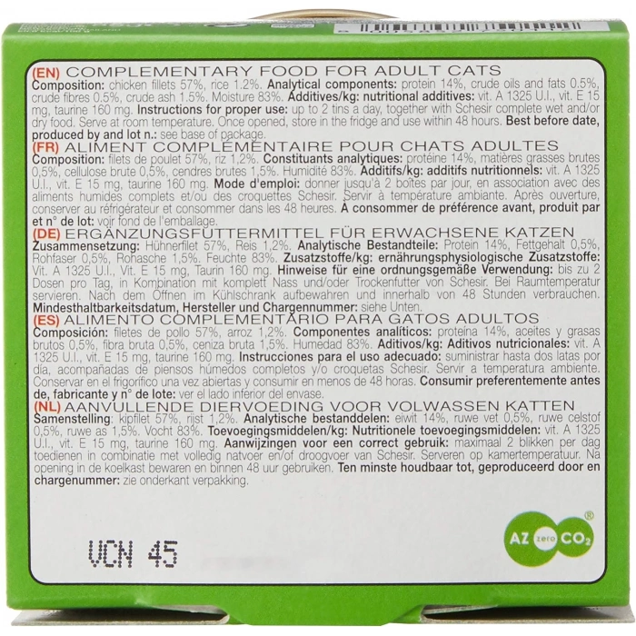 Schesir Tavuk Fileto Naturel Yaş Kedi Maması 85gr