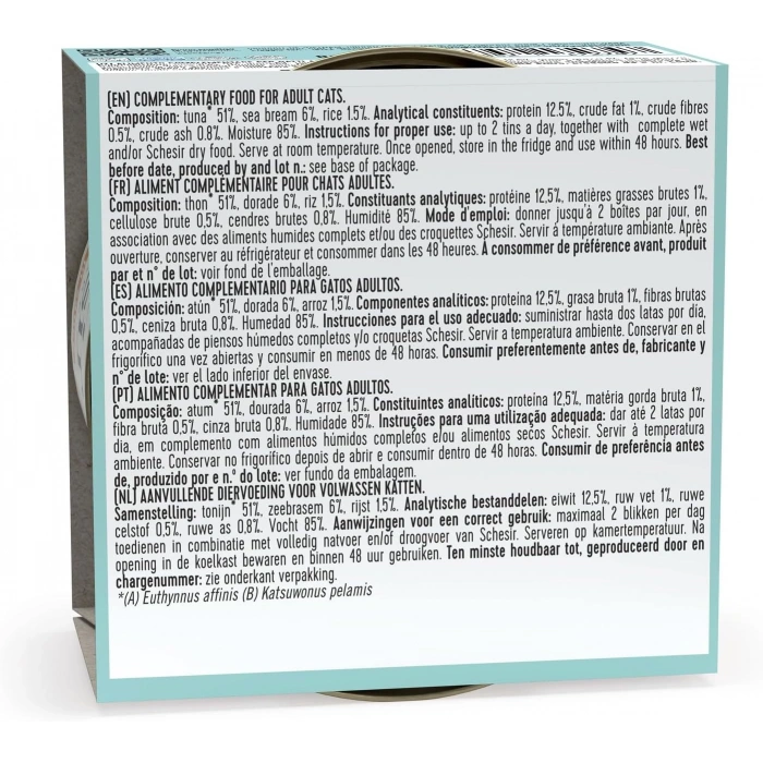 Schesir Ton Balığı ve Çipuralı Jöleli Kedi Konservesi 85 Gr