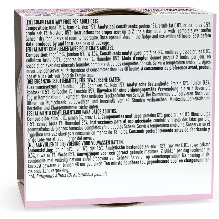 Schesir Ton Balıklı Ve Jambonlu Yaş Kedi Maması 85gr