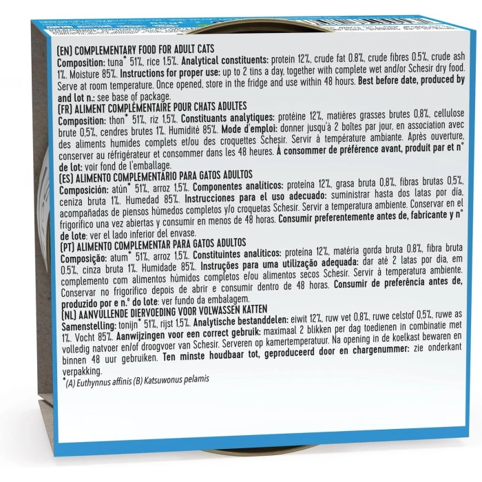 Schesir Ton Balıklı Yetişkin Kedi Yaş Maması 85 Gr
