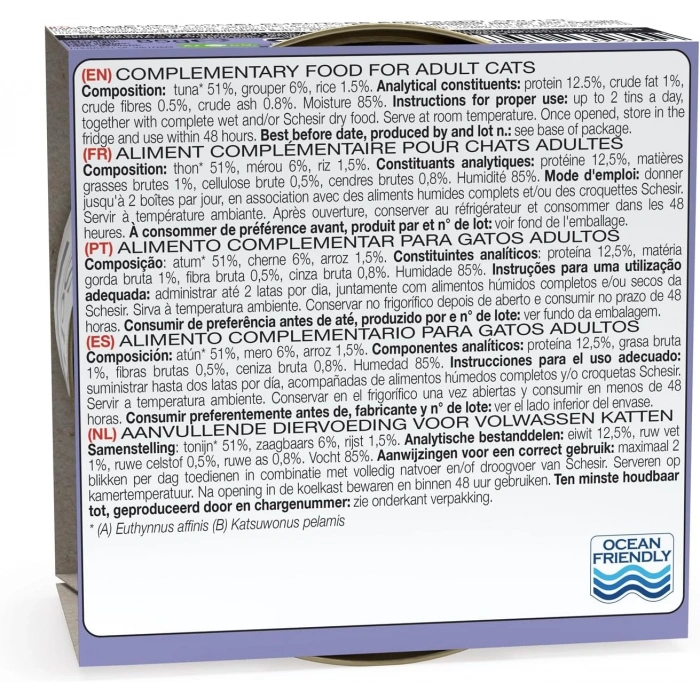 Schesir Ton ve Orfoz Balıklı Jöleli Kedi Konservesi 85 Gr