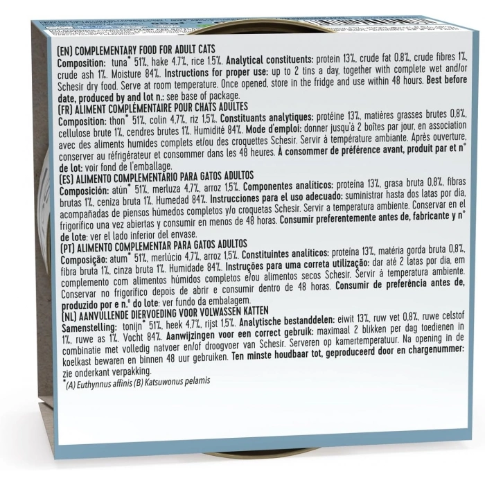 Schesir Tuna ve Barlam Balıklı Kedi Yaş Mama 85gr
