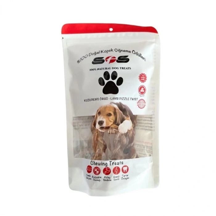Sfs Kurutulmuş Kuzu Penis Örgü 3Lü Köpek Ödülü