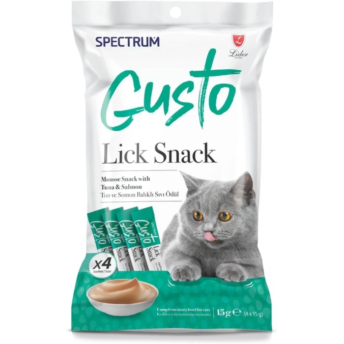 Spectrum Gusto Ton Balığı ve Somonlu Sıvı Kedi Ödülü 4x15 gr