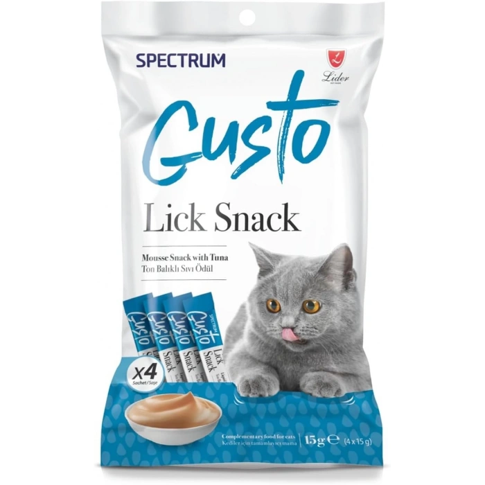 Spectrum Gusto Ton Balıklı Kedi Ödül Kreması 4x15 gr