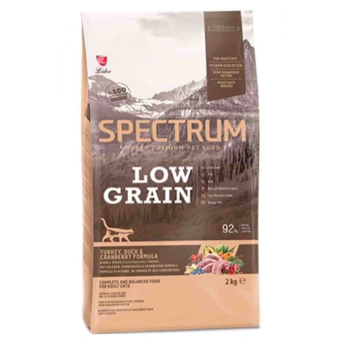 Spectrum Low Grain Hindi Ördek ve Yaban Mersinli Yetişkin Kedi Maması 2 Kg