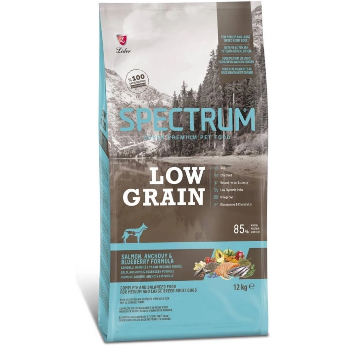 Spectrum Somonlu, Hamsili, Yaban Mersinli Orta ve Büyük Irk Yetişkin Köpek Maması 12 Kg