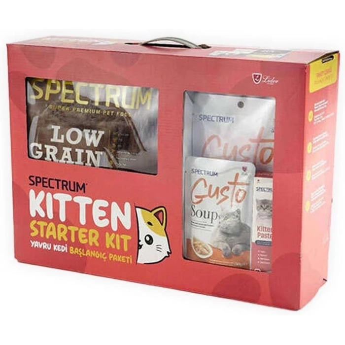 Spectrum Starter Kit Low Grain Kitten Tavuk Hindi ve Kızılcık Yavru Kedi Maması 2 Kg - Başlangıç Paketi
