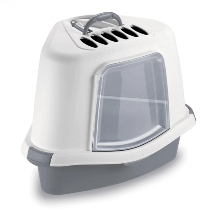 STEFANPLAST SPRINT CORNER PLUS BEYAZ/GRİ KEDİ TUVALETİ 56x40x40CM