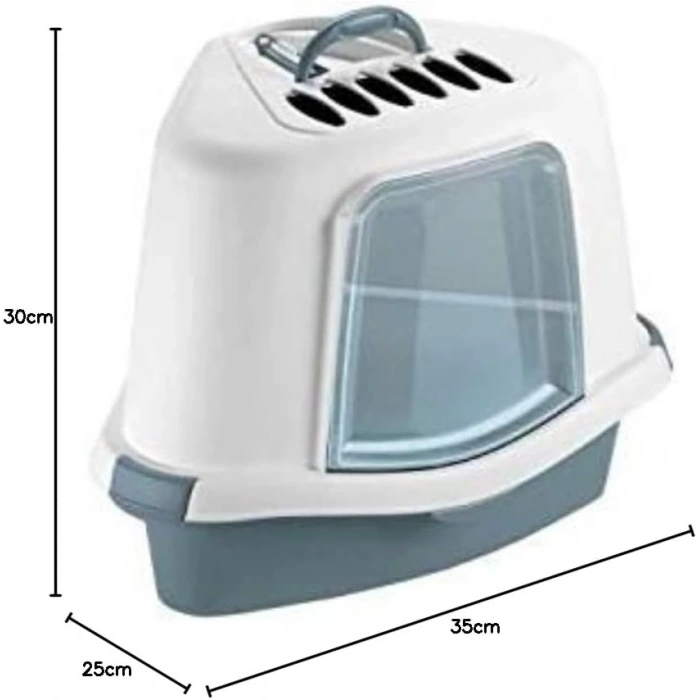 STEFANPLAST SPRINT CORNER PLUS MAVİ KEDİ TUVALETİ 56x40x40CM