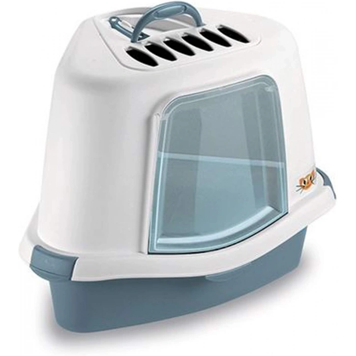 STEFANPLAST SPRINT CORNER PLUS MAVİ KEDİ TUVALETİ 56x40x40CM