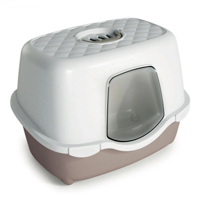 STEFANPLAST TRES CHIC BEYAZ/GRİ KEDİ TUVALETİ 56x39x39CM