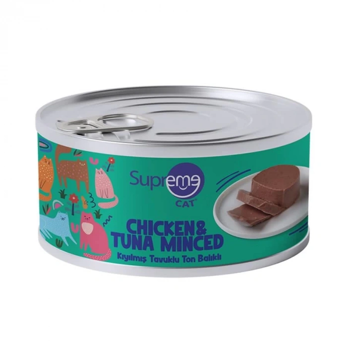 Supreme Cat Kıyılmış Tavuklu ve Ton Balıklı Kedi Konservesi 85gr