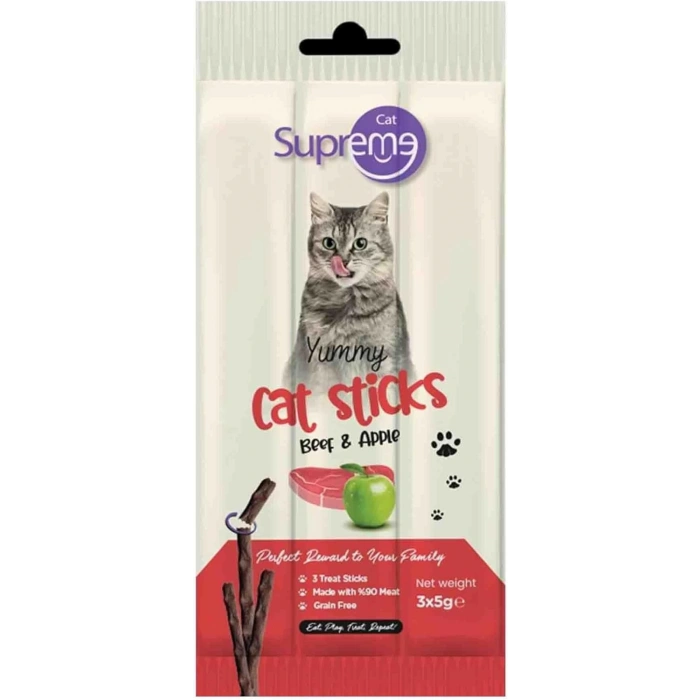 Supreme Cat Sığır Etli ve Elmalı Stick 3x5 gr