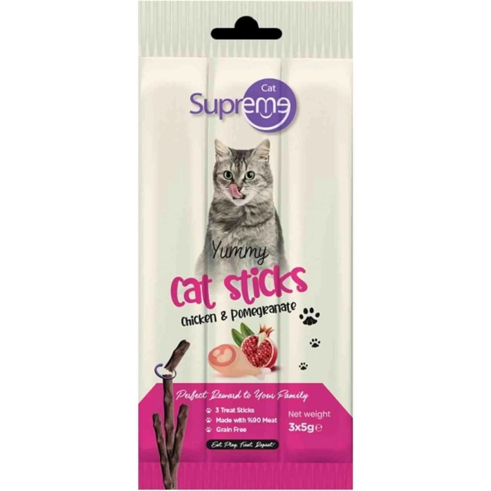 Supreme Cat Stick Tavuk&Nar 3x5 gr Kedi Ödülü