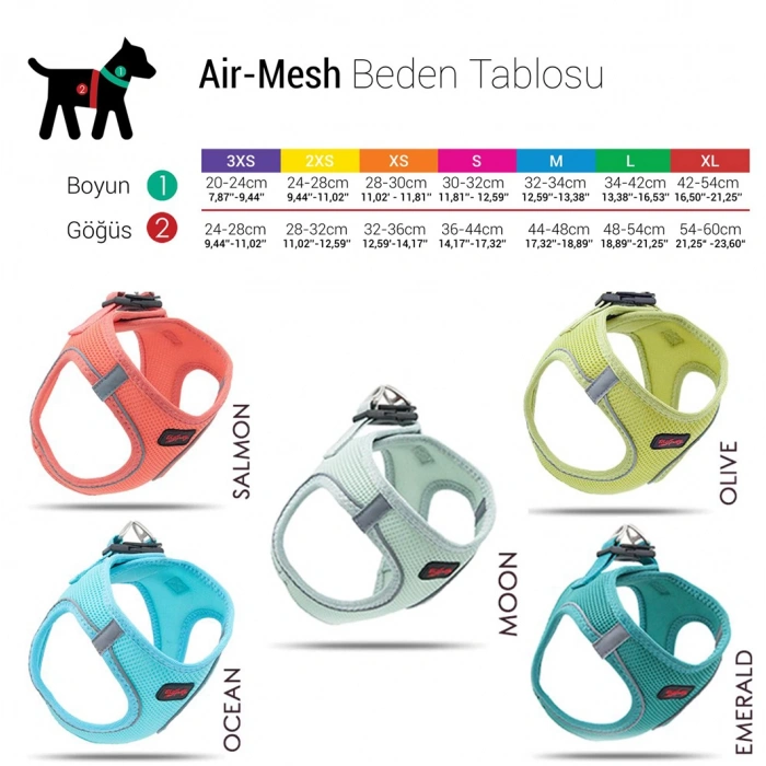 Tail Petz Air Mesh Göğüs Tasması XXS