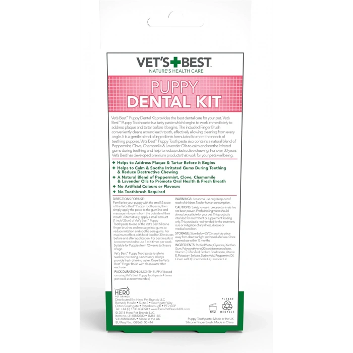 VETS BEST Yavru Köpekler için Ağız ve Diş Bakım Seti 5,5cm/100gr