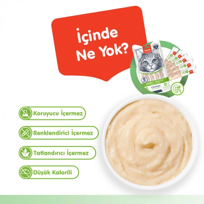 Wanpy Kidney Health Tavuk ve Sebzeli Krema Kedi Ödülü 5x14gr