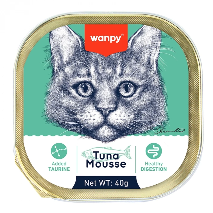 Wanpy Mousse Kedi 40g Ton Balıklı Alutray Yaş Mama