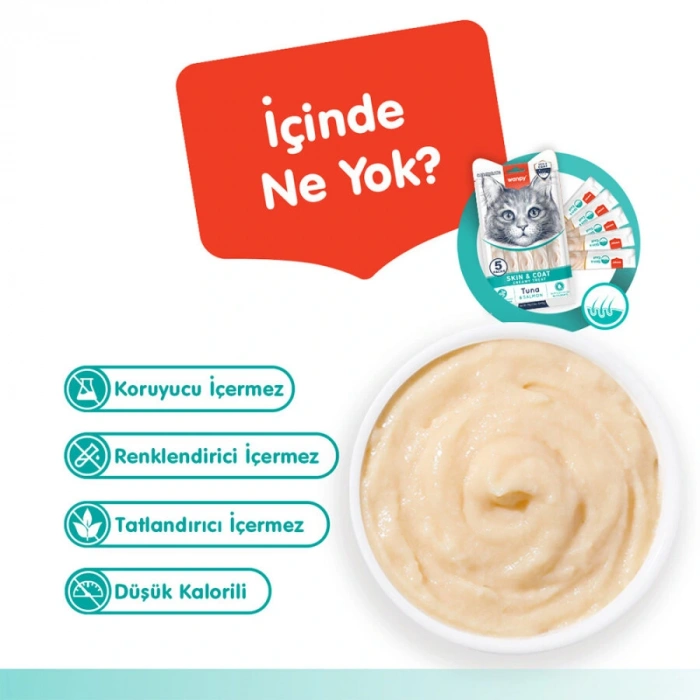 Wanpy Skin&Coat Ton Balığı&Somonlu Kedi Ödülü 5x14gr
