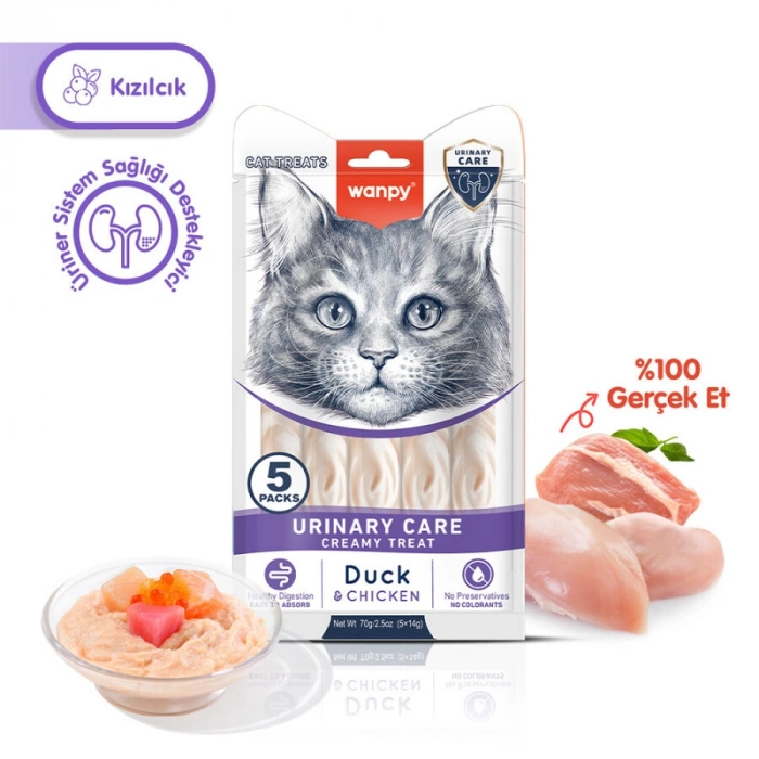 Wanpy Urinary Care Ördek&Tavuklu Kedi Ödülü 5x14gr