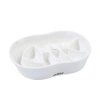 M-Pets Serene Balıklı Seramik Yavaş Yeme Mama Kabı 240ml (Beyaz)