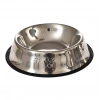 Çelik Kaymaz Tabanlı Kabartmalı Oval Mama ve Su Kabı 8 Oz