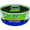 N&D Prime Kuzulu ve Yaban Mersinli Tahılsız Yetişkin Kedi Konservesi 70gr