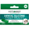 VETS BEST Kedi ve Köpekler için Silikon Başlıklı Parmak Diş Fırçası 5,5cm (5li) (Yeşil)