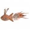 Zampa Kahverengi Tüylü Hasır Balık Kedi Oyuncağı, 21x10,3 Cm