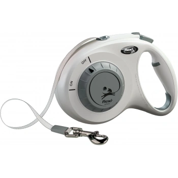 Flexi Select Otomatik Şerit Köpek Gezdirme Kayışı 7m [M] (Açık Gri)