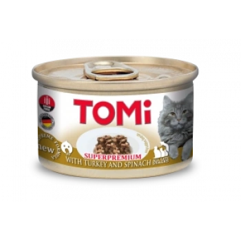 Tomi Hindili ve Ispanaklı Yetişkin Kedi Konservesi 85 Gr
