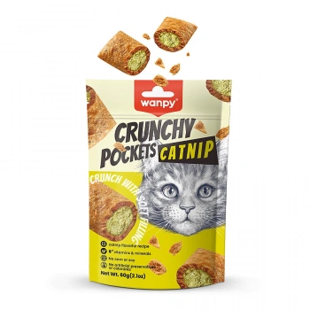Wanpy Crunchy Pockets Catnipli ve Tavuklu Kedi Ödül Maması 60gr