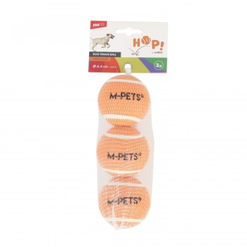 M-Pets Hop Tenis Topu Turuncu 6.4 cm 3lü Set
