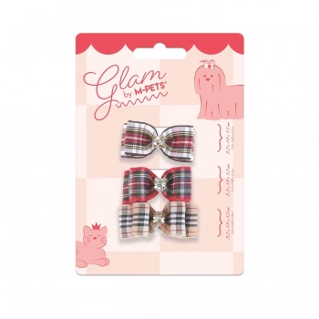 M-Pets Glam Fiyonk Detaylı Kedi ve Köpekler için Toka (Kırmızı)
