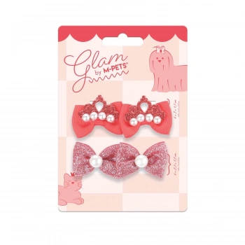 M-Pets Glam Fiyonklu Kedi ve Köpekler için Toka (4lü) (Kırmızı)